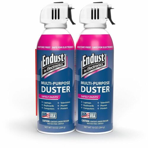 Endust Electronics Multi-Purpose Duster - For Multipurpose - 10 oz - Moisture-free, Residue-free - Electric Blue - 2 / Pack