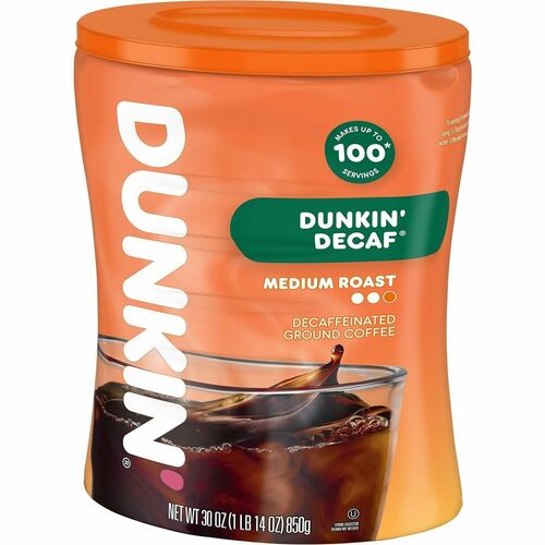 Dunkin' Donuts Ground Medium-Roast Decaf Ground Coffee - Medium - Ground - Decaf, Original Blend - Decaffeinated