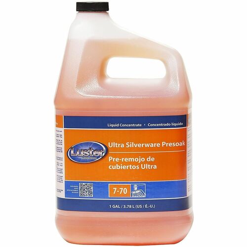 Luster Professional Ultra Silverware Pre-Soak - For Plate, Stainless Steel, Utensil, Silver - Concentrate - Liquid - 128 fl oz (4 quart) - Recommended For: Limescale Remover - Tarnish Resistant - Orange
