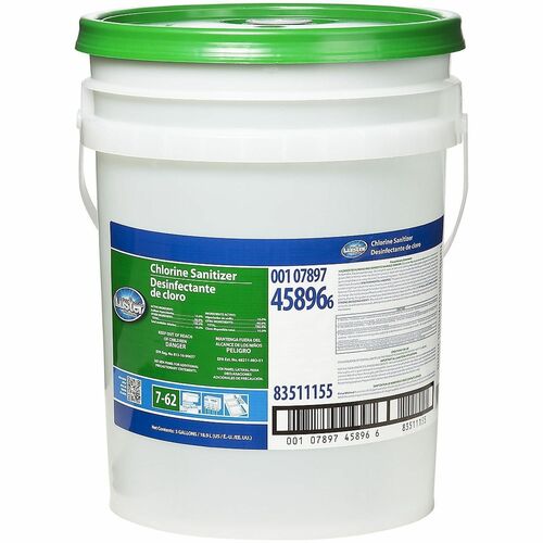 Luster Professional Liquid Chlorine Sanitizer - For Dishwasher, Surface - Concentrate - Liquid - 640 fl oz (20 quart) - Chlorine Scent - White