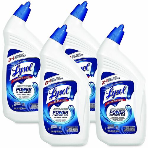 Lysol Advanced Power Clinging Gel Toilet Bowl Cleaner - For Toilet Bowl - Gel - 32 oz (2 lb) - Recommended For: Limescale Remover - Dark Blue