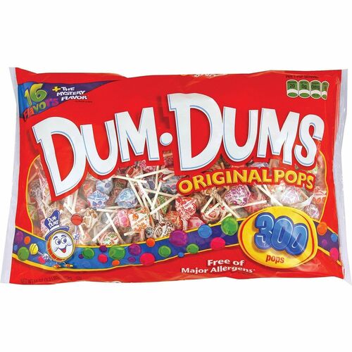 Dum Dum Pops Original Pops - Blue Raspberry, Bubble Gum, Butterscotch, Cream Soda, Cotton Candy, Cherry, Fruit Punch, Lemon Lime, Orange, Grape, Root Beer, ... - Gluten-free, Trans Fat Free - 11 oz