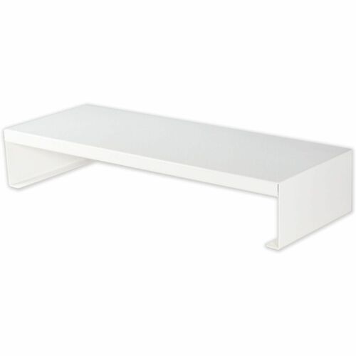 Victor MagnaTrack All-Steel Monitor Riser - Computer Monitor Display Type Supported - 4" Height x 8" Width - Desktop - Steel, Solid Steel - Arctic White - For Monitor, Office, Studio, Home - Ergonomic, Comfortable, Non-slip Base, Sturdy, Robust, Durable, 