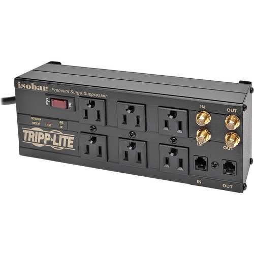 Tripp Lite ISOBAR6DBS - Receptacles: 6 x NEMA 5-15R - 2850J