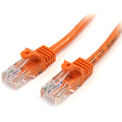 StarTech.com 15 ft Orange Snagless Cat5e UTP Patch Cable - Make Fast Ethernet network connections using this high quality Cat5e Cable, with Power-over-Ethernet capability - 15ft Cat5e Patch Cable - 15ft cat 5e patch cable - 15ft Cat5e Patch Cord - 15ft RJ