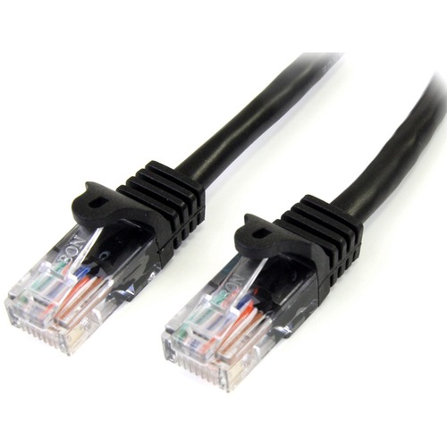 StarTech.com 6 ft Black Snagless Cat 5e UTP Patch Cable - Make Fast Ethernet network connections using this high quality Cat5e Cable, with Power-over-Ethernet capability - 6ft Cat5e Patch Cable - 6ft Cat 5e patch cable - 6ft Cat5e Patch Cord - 6ft RJ45 Pa