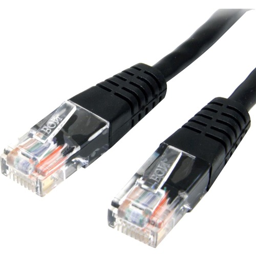 StarTech.com 25 ft Black Molded Cat5e UTP Patch Cable - Make Fast Ethernet network connections using this high quality Cat5e Cable, with Power-over-Ethernet capability - 25ft Cat5e Patch Cable - 25ft Cat 5e Patch Cable - 25ft Cat5e Patch Cord - 25ft Molde