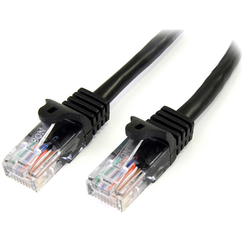 StarTech.com 25 ft Black UTP Cat5e Snagless Patch Cable - Make Fast Ethernet network connections using this high quality Cat5e Cable, with Power-over-Ethernet capability - 25ft Cat5e Patch Cable - 25ft Cat 5e Patch Cable - 25ft Cat5e Patch Cord - 25ft RJ4