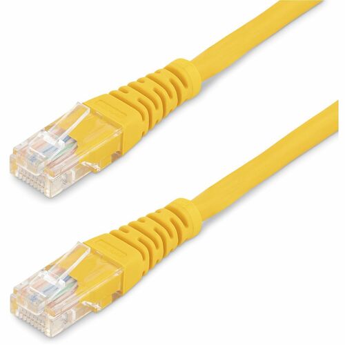 StarTech.com 1 ft Yellow Molded Cat5e UTP Patch Cable - Make Fast Ethernet network connections using this high quality Cat5e Cable, with Power-over-Ethernet capability - 1ft Cat5e Patch Cable - 1ft Cat 5e Patch Cable - 1ft Cat5e Patch Cord - 1ft Molded Pa