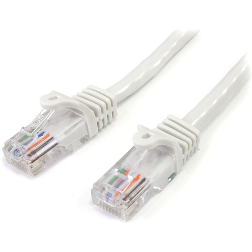 StarTech.com 25 ft White Snagless Cat5e UTP Patch Cable - Make Fast Ethernet network connections using this high quality Cat5e Cable, with Power-over-Ethernet capability - 25ft Cat5e Patch Cable - 25ft Cat 5e Patch Cable - 25ft Cat5e Patch Cord - 25ft RJ4