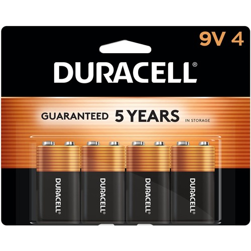 Duracell 9-Volt Coppertop Alkaline Batteries - For Multipurpose - 9V - 4 / Pack = DURMN16RT4Z