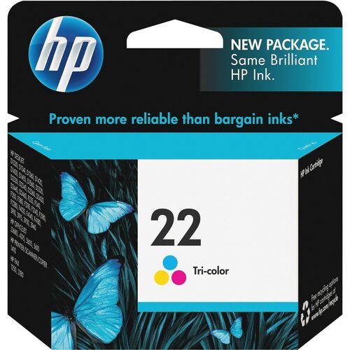 HP 22 (C9352AN) Original Standard Yield Inkjet Ink Cartridge - Cyan, Magenta, Yellow - 1 Each - 140 Pages - Ink Cartridges & Printheads - HEWC9352AN