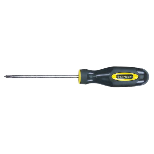 Stanley 1-Point Standard Fluted Phillips Tip Screwdriver - 7.6" Length - Alloy Steel, Nickel Plated - Ergonomic Handle, Comfortable Grip, Slip Resistant