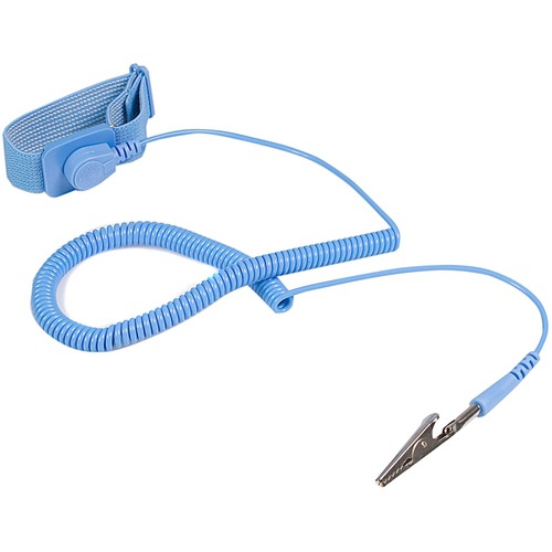 StarTech.com ESD Anti Static Wrist Strap Band with Grounding Wire - AntiStatic Wrist Strap - Anti-static wrist band - 1 Each - 0.6" Height x 0.6" Width x 70.8" Length - Blue - Elastic - TAA Compliant