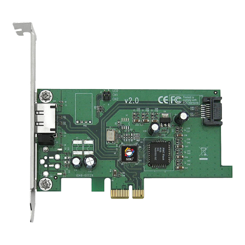 SIIG eSATA II PCIe i/e Adaptor - 1 x 7-pin Serial ATA/300 Serial ATA Internal, 1 x 7-pin Serial ATA/300 External SATA External