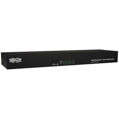 Tripp Lite 8-Port Cat5 KVM Switch VGA USB PS/2 1URM Rackmount TAA - 8 x 1 - 8 x RJ-45 Keyboard/Mouse/Video - 1U - Rack-mountable