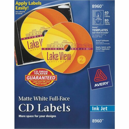 Avery® Optical Disc Label - Inkjet - 40 / Pack