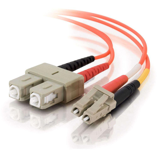 C2G-15m LC-SC 62.5/125 OM1 Duplex Multimode PVC Fiber Optic Cable - Orange