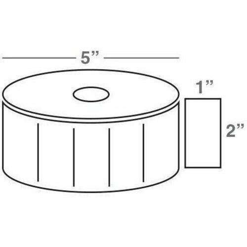 Wasp 2.0" x 1.0" TT labels, 12 rolls, 2300 per roll, 5" OD - x 1" Width x 2" Length - Roll - Permanent Adhesive - Rectangle - Thermal Transfer - Paper - 2300 / Roll - 12 Roll