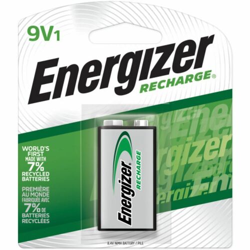 Energizer Recharge 9V Rechargeable Battery - For Multipurpose - Battery Rechargeable - 9V - 175 mAh - 8.4 V DC - 1 Each