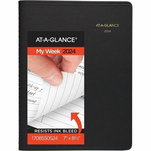 At-A-Glance Weekly Open Scheduling Planner - Julian Dates - Weekly - 1 Year - January 2023 - December 2023 - 1 Week Double Page Layout - 6 3/4" x 8 3/4" Sheet Size - Wire Bound - Black - Reference Calendar - 1 Each