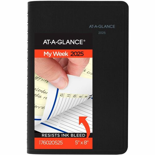 At-A-Glance QuickNotes Appointment Book Planner - Large Size - Julian Dates - Weekly, Monthly - 12 Month - January 2024 - December 2024 - 8:00 AM to 5:00 PM - Hourly - 1 Week, 1 Month Double Page Layout - 8" x 10" White Sheet - Wire Bound - Simulated Leat
