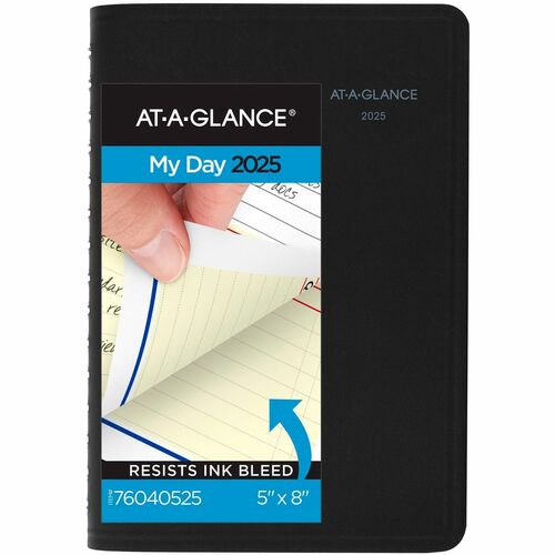 At-A-Glance QuickNotes Appointment Book Planner - Small Size - Julian Dates - Daily, Monthly - 1 Year - January 2024 - December 2024 - 8:00 AM to 5:00 PM - Hourly - 1 Day Single Page Layout 1 Month Double Page Layout - 5" x 8" White Sheet - Wire Bound - S