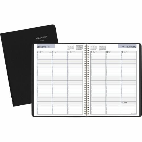 At-A-Glance DayMinder Appointment Book Planner - Large Size - Julian Dates - Weekly - 12 Month - January 2024 - December 2024 - 7:00 AM to 9:45 PM - Quarter-hourly, 7:00 AM to 6:45 PM - Quarter-hourly, 7:00 AM to 6:45 PM - Saturday - 1 Week Double Page La