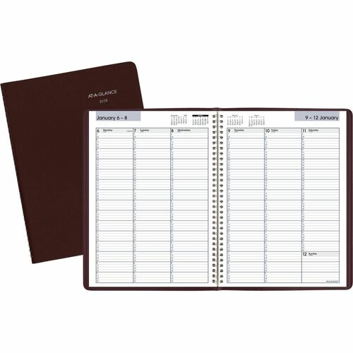 At-A-Glance DayMinder Appointment Book Planner - Large Size - Julian Dates - Weekly - 12 Month - January 2024 - December 2024 - 7:00 AM to 9:45 PM - Quarter-hourly, 7:00 AM to 6:45 PM - Saturday - 1 Week Double Page Layout - 8" x 11" White Sheet - Wire Bo