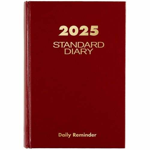 At-A-Glance Standard Diary Reminder - Small Size - Business - Julian Dates - Daily - January 2024 - December 2024 - 1 Day Single Page Layout - 5 3/4" x 8 1/4" White Sheet - Case Bound - Vinyl, Faux Leather - Red CoverAddress Directory, Phone Directory, Ex