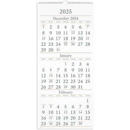 At A Glance Scenic Design 3 month Wall Calendar Julian Dates 
