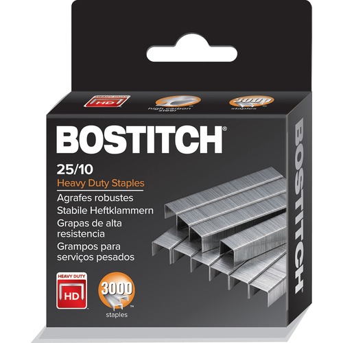 Bostitch Heavy-Duty Staples - 125 Per Strip - High Capacity - 3/8" Leg - 1/2" Crown - Holds 65 Sheet(s) - Silver - 2.50" (63.50 mm) Height x 1.10" (27.94 mm) Width3" (76.20 mm) Length - Staples - BOS1962