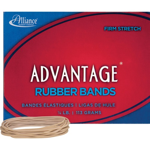 Alliance Rubber 26199 Advantage Rubber Bands - Size #19 - Approx. 312 Bands - 3 1/2" x 1/16" - Natural Crepe - 1/4 lb Box