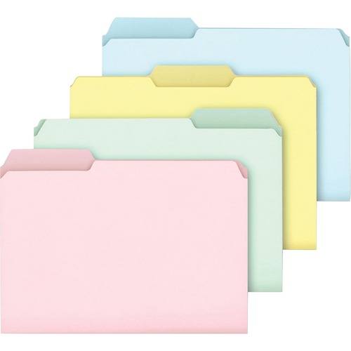 Pendaflex 1/3 Tab Cut Letter Recycled Top Tab File Folder - 8 1/2" x 11" - Assorted - 10% Recycled - 100 / Box