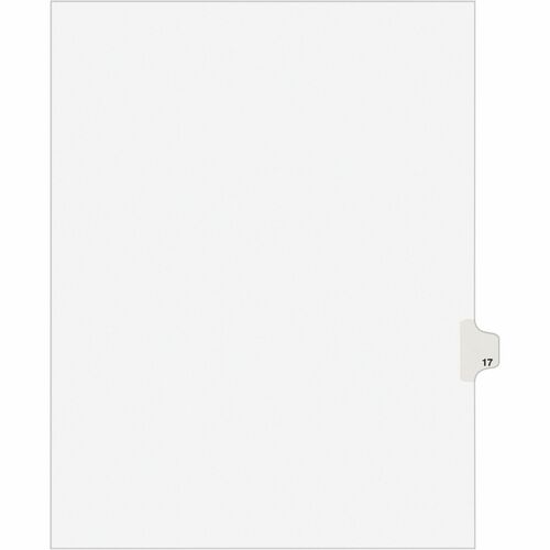 Avery® Individual Legal Exhibit Dividers - Avery Style - 1 Printed Tab(s) - Digit - 17 - 1 Tab(s)/Set - 8.5" Divider Width x 11" Divider Length - Letter - White Paper Divider - Paper Tab(s) - Recycled - Reinforced Tab, Rip Proof, Unpunched - 25 / Pack