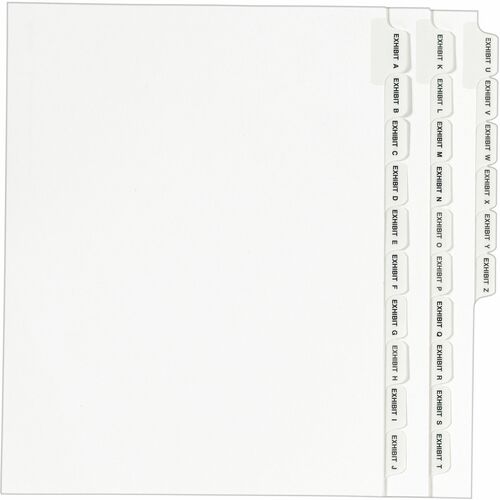 Avery® Standard Collated Legal Exhibit Divider Sets - Avery Style - Printed Tab(s) - Character - A-Z - 26 Tab(s)/Set - 8.5" Divider Width x 11" Divider Length - Letter - White Paper Divider - Recycled - Reinforced Tab, Rip Proof, Unpunched - 26 / Set