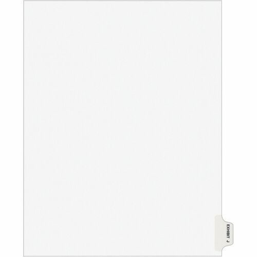 Avery® Individual Legal Exhibit Dividers - Avery Style - 1 Printed Tab(s) - Character - J - 8.5" Divider Width x 11" Divider Length - Letter - White Paper Divider - Paper Tab(s) - Recycled - Reinforced Tab, Rip Proof, Unpunched - 25 / Pack