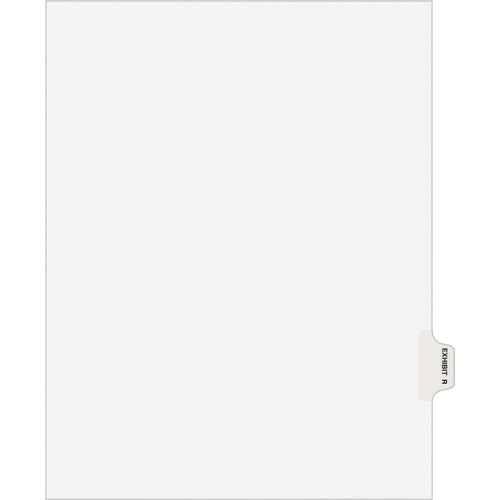 Avery® Individual Legal Exhibit Dividers - Avery Style - 1 Printed Tab(s) - Character - R - 8.5" Divider Width x 11" Divider Length - Letter - White Paper Divider - Paper Tab(s) - 25 / Pack
