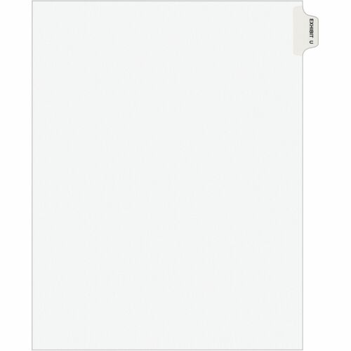 Avery® Individual Legal Exhibit Dividers - Avery Style - 1 Printed Tab(s) - Character - U - 8.5" Divider Width x 11" Divider Length - Letter - White Paper Divider - Paper Tab(s) - Recycled - Reinforced Tab, Rip Proof, Unpunched - 25 / Pack