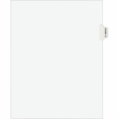 Avery® Individual Legal Exhibit Dividers - Avery Style - 1 Printed Tab(s) - Character - W - 8.5" Divider Width x 11" Divider Length - Letter - White Paper Divider - Paper Tab(s) - Recycled - Reinforced Tab, Rip Proof, Unpunched - 25 / Pack