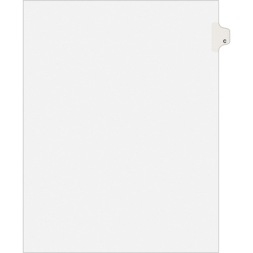 Avery® Individual Legal Exhibit Dividers - Avery Style - 25 x Divider(s) - Printed Tab(s) - Character - C - 1 Tab(s)/Set - 8.5" Divider Width x 11" Divider Length - Letter - White Paper Divider - White Tab(s) - 25 / Pack