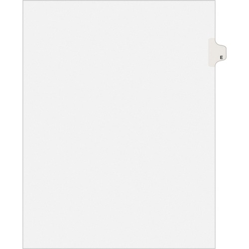 Avery® Individual Legal Exhibit Dividers - Avery Style - 25 x Divider(s) - Printed Tab(s) - Character - E - 1 Tab(s)/Set - 8.5" Divider Width x 11" Divider Length - Letter - White Paper Divider - White Tab(s) - 25 / Pack