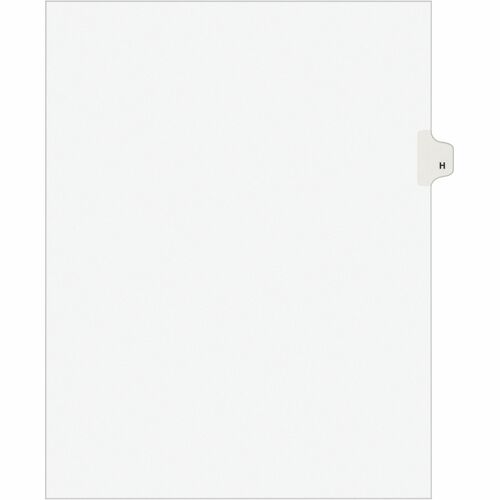 Avery® Individual Legal Exhibit Dividers - Avery Style - 25 x Divider(s) - Printed Tab(s) - Character - H - 1 Tab(s)/Set - 8.5" Divider Width x 11" Divider Length - Letter - White Paper Divider - White Tab(s) - 25 / Pack