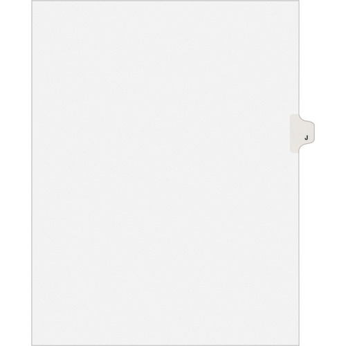 Avery® Individual Legal Exhibit Dividers - Avery Style - 25 x Divider(s) - Printed Tab(s) - Character - J - 1 Tab(s)/Set - 8.5" Divider Width x 11" Divider Length - Letter - White Paper Divider - White Tab(s) - 25 / Pack