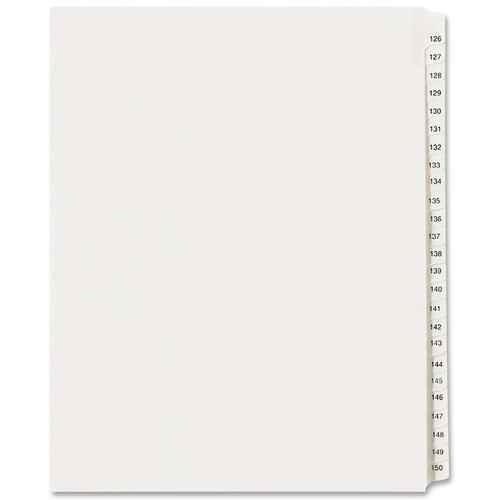 Avery® Allstate Style Collated Legal Dividers - 25 x Divider(s) - Printed Tab(s) - Digit - 126-150 - 25 Tab(s)/Set - 8.5" Divider Width x 11" Divider Length - Letter - White Paper Divider - White Tab(s) - 20% Recycled - Reinforced Tab, Rip Proof, Unpu