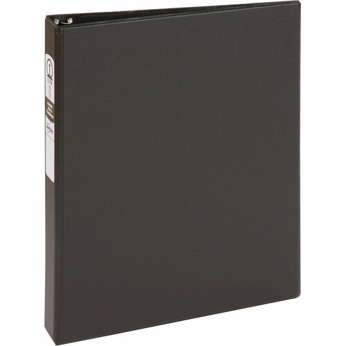 Avery® Economy Binder - 1" Binder Capacity - Letter - 8 1/2" x 11" Sheet Size - 175 Sheet Capacity - Fastener(s): 3 x Round Ring - Pocket(s): 2, Internal - Vinyl - Black - Recycled - Non Locking Mechanism - 1 Each