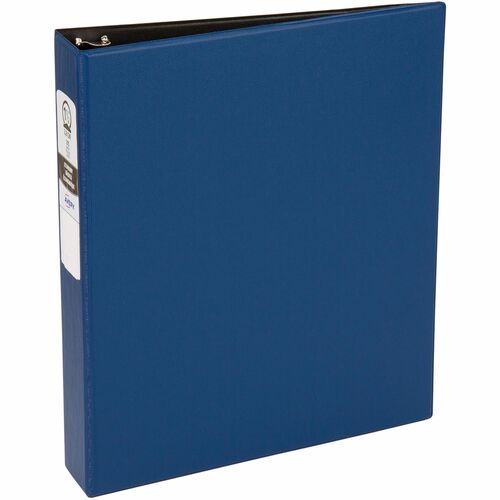 Avery® Economy Binder - 1 1/2" Binder Capacity - Letter - 8 1/2" x 11" Sheet Size - 275 Sheet Capacity - Fastener(s): 3 x Round Ring - Pocket(s): 2, Internal - Vinyl - Blue - Recycled - Non Locking Mechanism - 1 Each