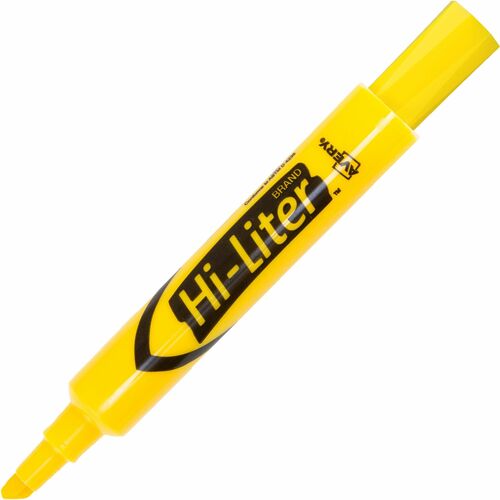 Avery® Desk Style Highlighters - Chisel Marker Point - Yellow Ink - Yellow Barrel - 1 Dozen