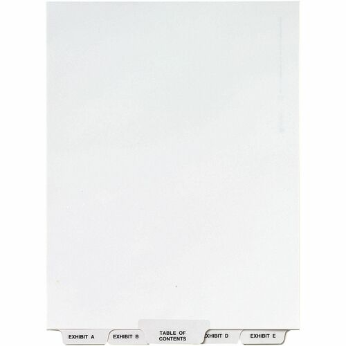 Avery® Premium Collated Legal Exhibit Dividers with Table of Contents Tab - Avery Style - 26 x Divider(s) - Printed Tab(s) - Character - A-Z - 26 Tab(s)/Set - 8.5" Divider Width x 11" Divider Length - Letter - White Paper Divider - Clear Tab(s) - Recy