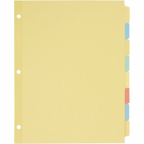 Avery® Plain Tab Write-On Dividers - 8 x Divider(s) - Write-on Tab(s) - 8 Tab(s)/Set - 8.5" Divider Width x 11" Divider Length - Letter - Multicolor Tab(s) - Recycled - Reinforced, Non-laminated - 24 / Box